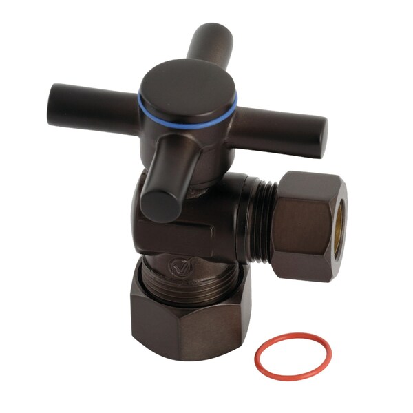 CC54405DX Concord 5/8"x1/2" O.D. Comp, Qrtr Turn Angle Stop Valve, Brnz